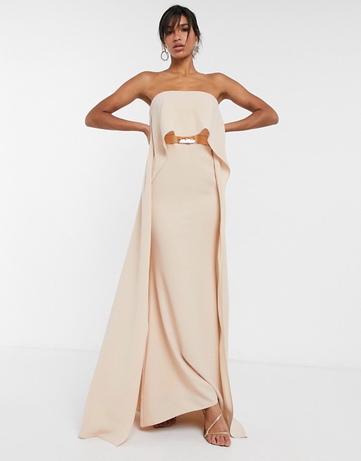 Forever Unique overlayer maxi dress in pink