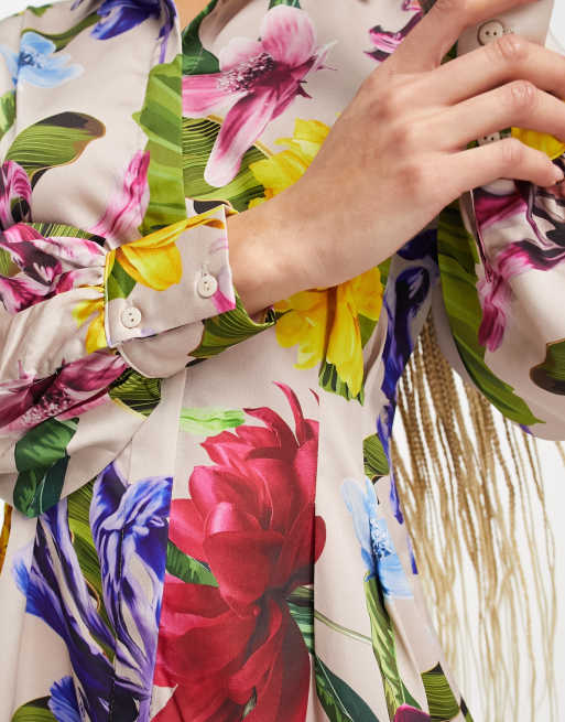 Forever Unique oversized shirt dress in floral | ASOS