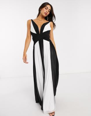 maxi black and white dress