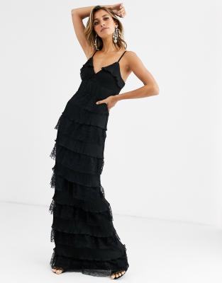 ruffle tiered maxi dress