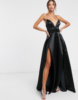 forever unique satin maxi dress