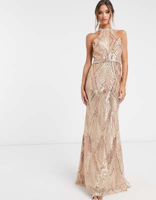 forever unique rose gold dress