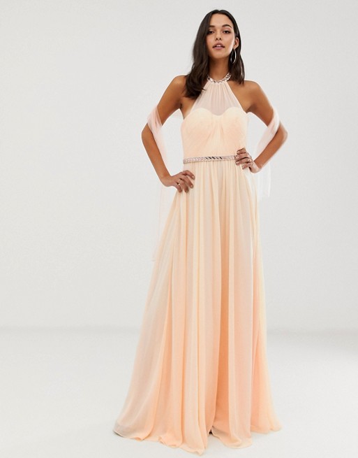 Forever Unique sheer overlay maxi dress