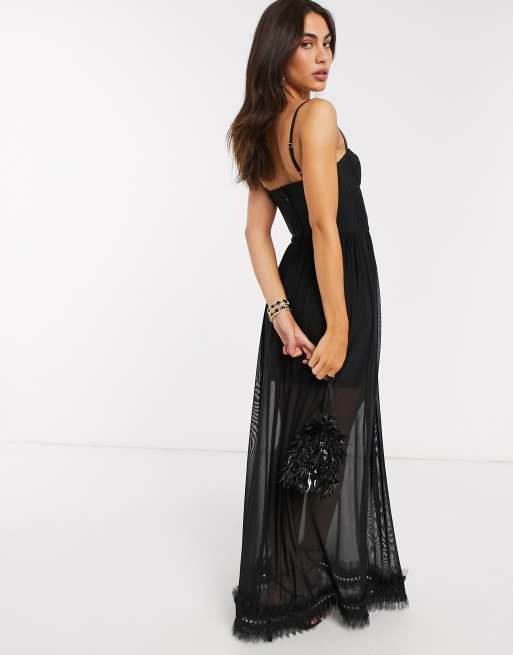 Sheer skirt 2025 maxi dress