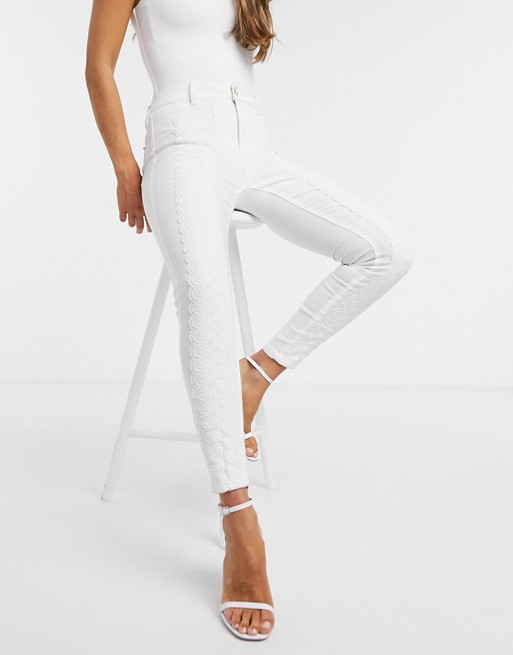 Forever Unique skinny jeans in white