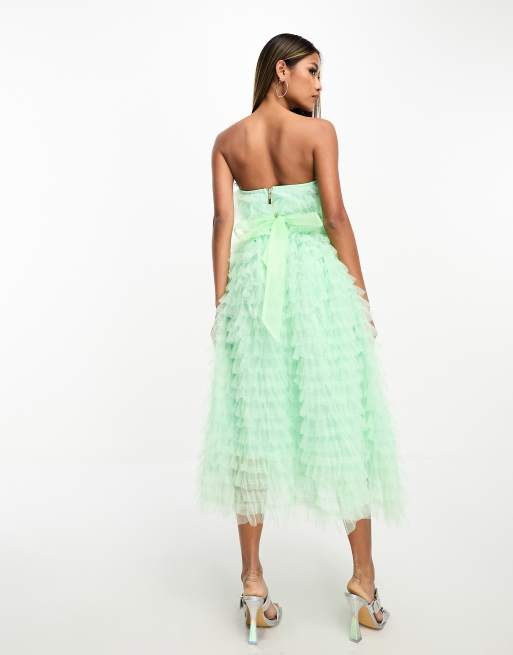 Forever unique green hot sale snake tie midi dress