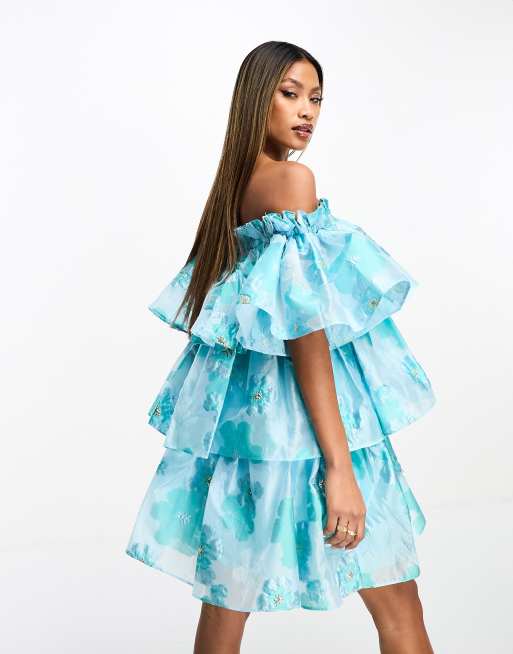 Forever unique blue lace dress hotsell