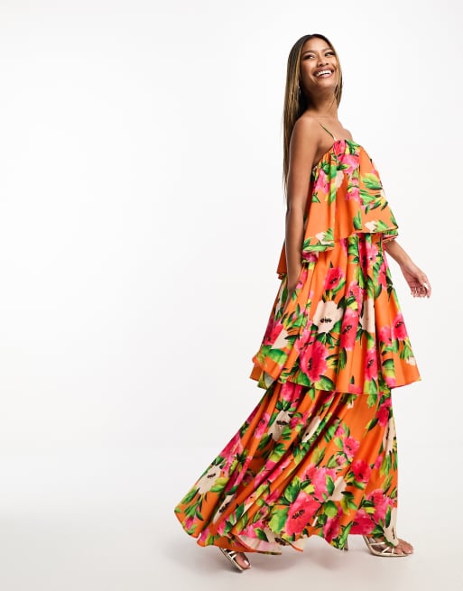 Forever unique on sale tiered maxi dress