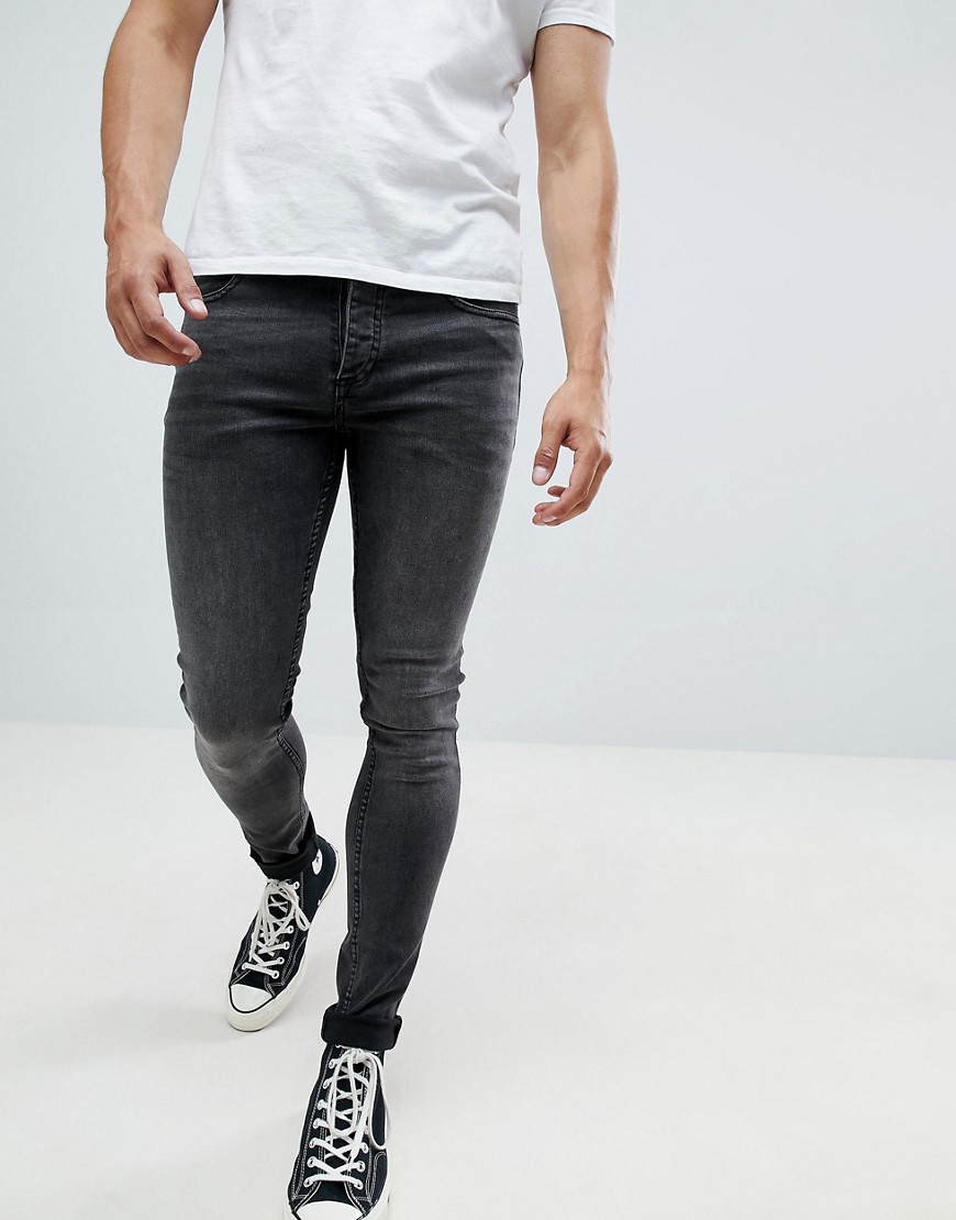 Forvaskede sorte super-skinny jeans fra Saints Row
