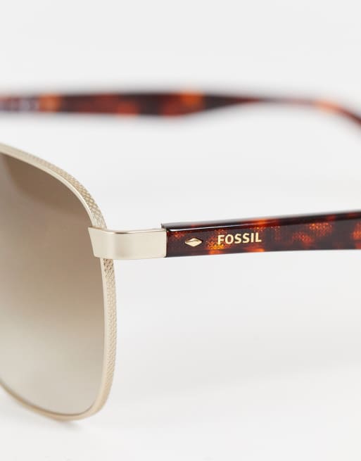 Fossil aviator sunglasses in light gold, 4 of 4
