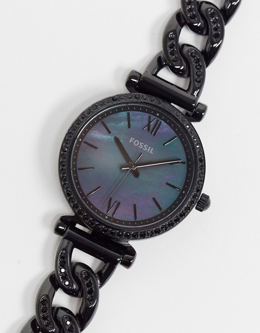 Fossil black chain style strap watch