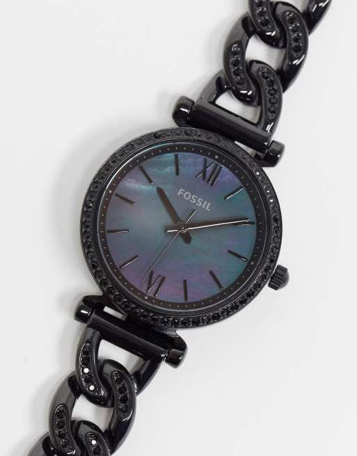 Fossil black chain style strap watch ASOS