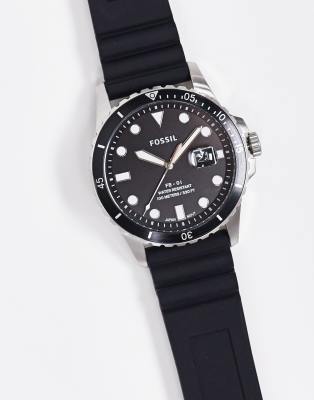 fossil black silicone strap