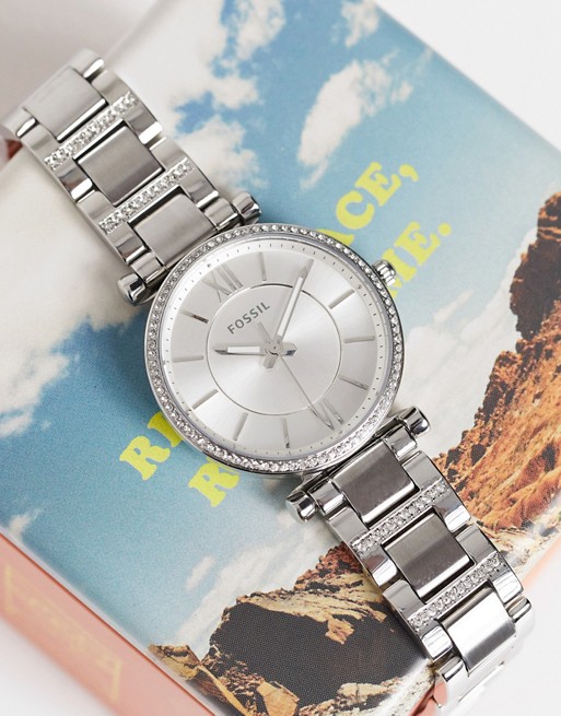 Fossil Carlie silver bracelet watch ES4341