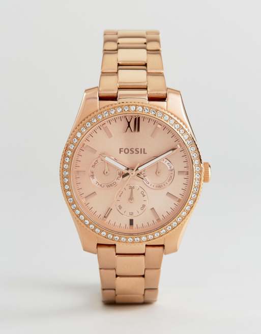 Fossil ES4315 Scarlette mini bracelet watch in rose gold