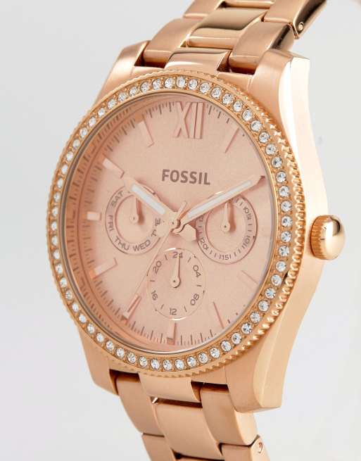 Fossil ES4315 Scarlette mini bracelet watch in rose gold