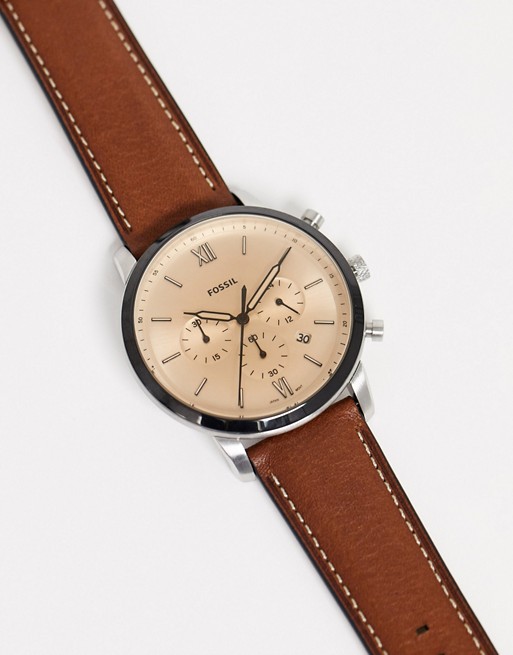 Fossil FS5627 Neutra Chrono leather watch in brown