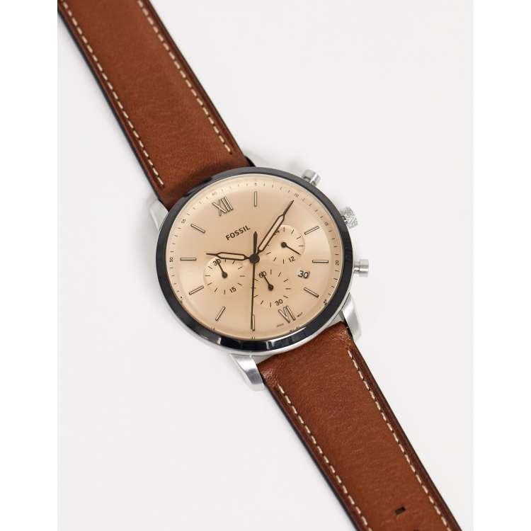 Fossil FS5627 Neutra Chrono leather watch in brown