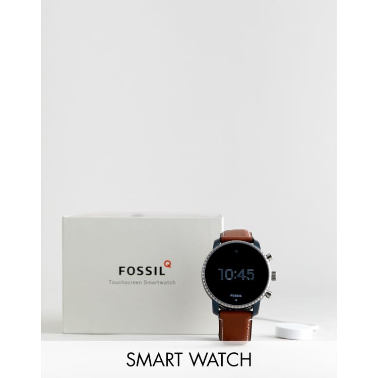 Fossil FTW4016 Gen 4 Q Explorist Leather Smart Watch 45mm