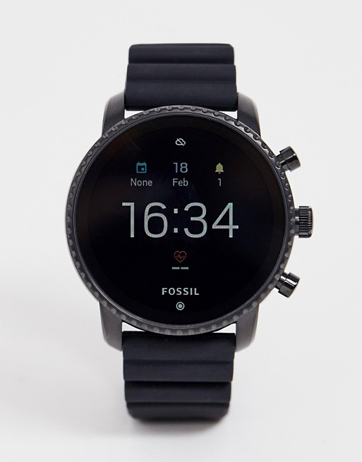 Fossil FTW4018 Gen 4 Q Explorist HR silicone watch in black