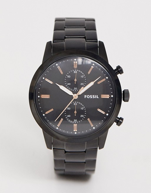 Fossil mens bracelet watch in black FS5379