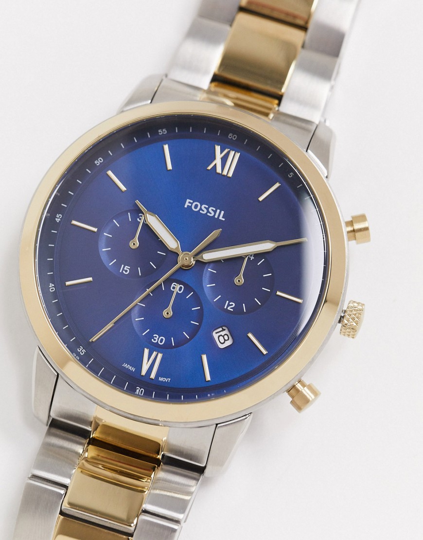 Fossil - Neutra Chrono - Horloge van gemengd metaal met wijzerplaat in marineblauw FS5706-Multi