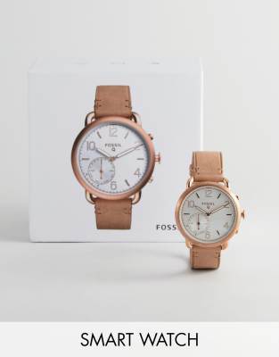 Fossil Q FTW1129 Sand Leather Tailor Smart Watch-Cream