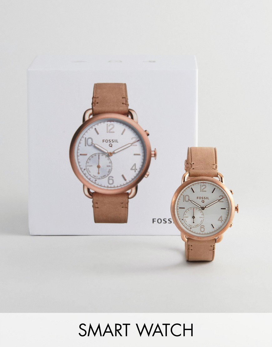 Fossil Q FTW1129 Sand Leather Tailor Smart Watch-Cream