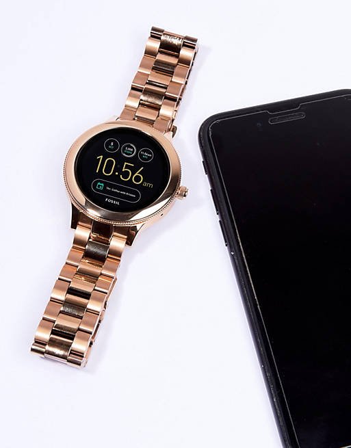 Omleiden identificatie Commandant Fossil - Q FTW6000 Venture - Smartwatch-armband in roségoud | ASOS