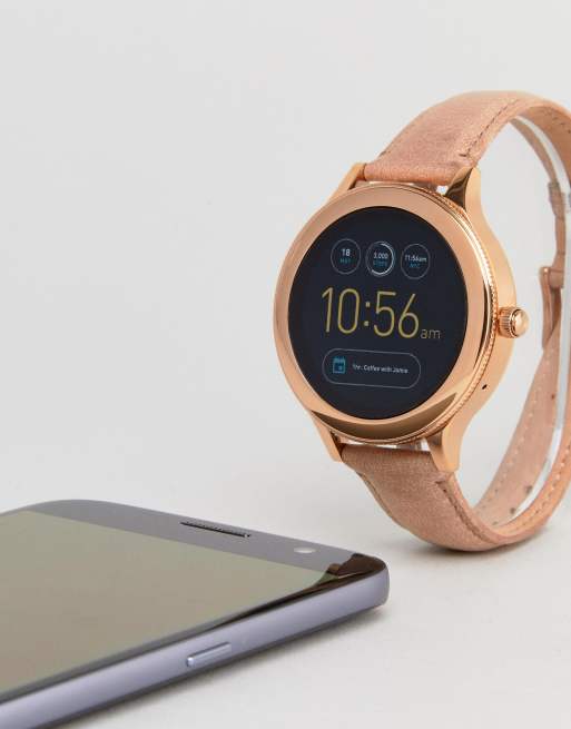 Fossil Q FTW6005 Venture leather smart watch in tan