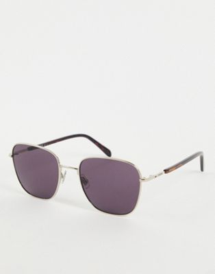 Fossil retro sunglasses in light gold and brown