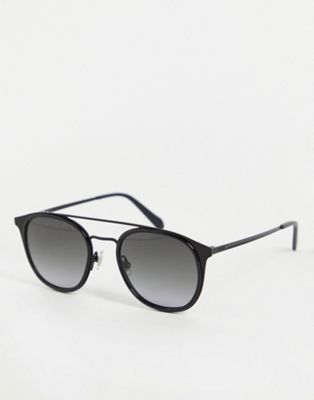 Fossil round aviator sunglasses in matte black