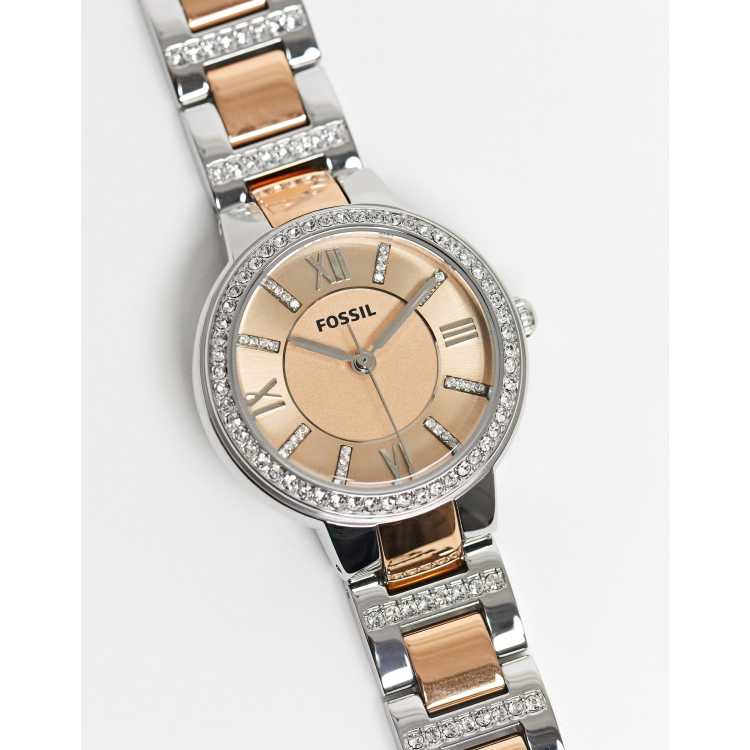 Fossil virginia mix metal watch ES3405 ASOS