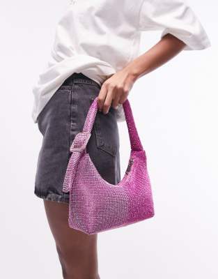 Topshop Two-tone Shoulder Bag In Pink