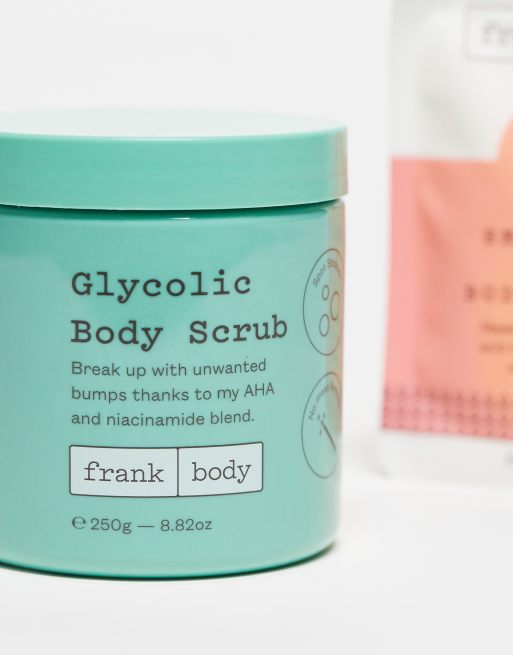 Frank Body – Glykol-Körperpeeling (250 g) + kostenlose glättende AHA-Körperlotion (50 ml), 3 von 4