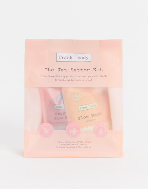 Frank Body – Mini Scrub and Glow – Zestaw z peelingiem do twarzy, maseczką rozświetlającą i peelingiem do ciała