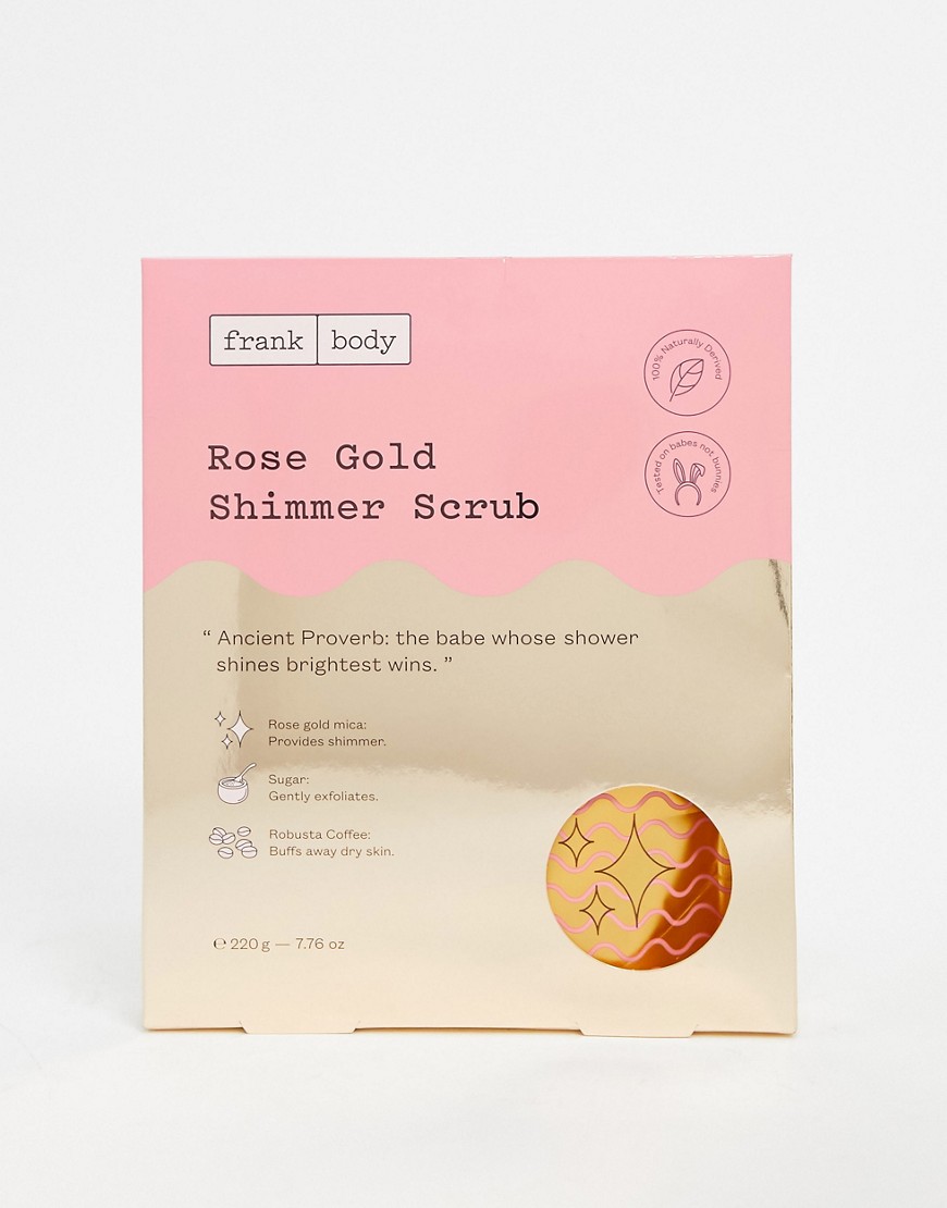 Frank – Body Rose Gold Shimmer Scrub – Guldskimrande kroppsskrubb 220 g-Ingen färg