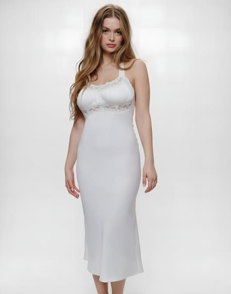 Frankies Bikinis Darcy satin midi dress in sleepy angel - view 1