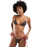 [Frankies Bikinis] Frankies Bikinis Divine tie side bikini bottoms in cherry hearts-Multi 12 MULTI