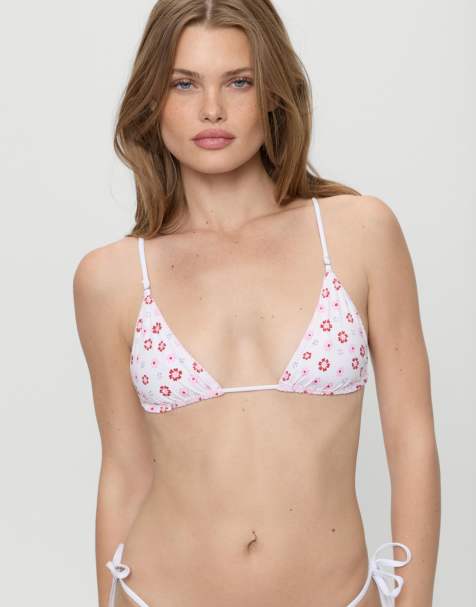 Frankies Bikinis Elena reversible bikini top in sprinkles