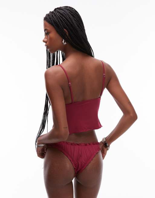 Frankies Bikinis Penelope top in bordeaux, 4 of 4