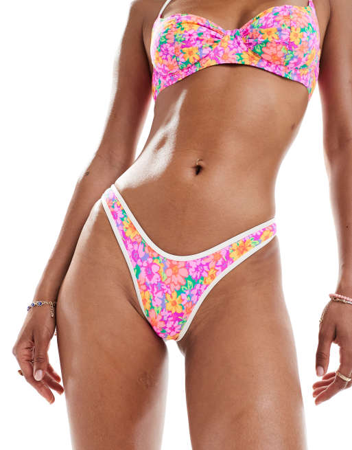 Frankies Bikinis Premium full moon bikini bottom in daisy pond