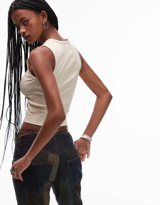 Frankies Bikinis x Bella Hadid – Beige sportlinne med tryck i cowboystil, 4 av 4