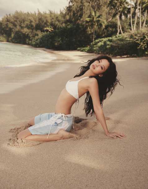 Frankies Bikinis X Jennie Kim jersey short in powder blue - view 1
