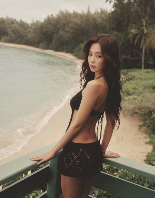 Frankies Bikinis x Jennie Kim - Robe courte au crochet - Noir, 2 de 4