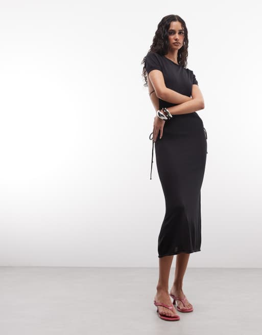 Frankies Bikinis x Jennie Kim - Robe mi-longue en maille à dos ouvert - Noir, 4 de 4