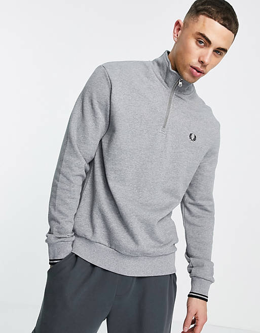 Fred Perry 1/4 zip sweatshirt in grey
