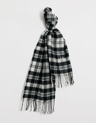 black white check scarf