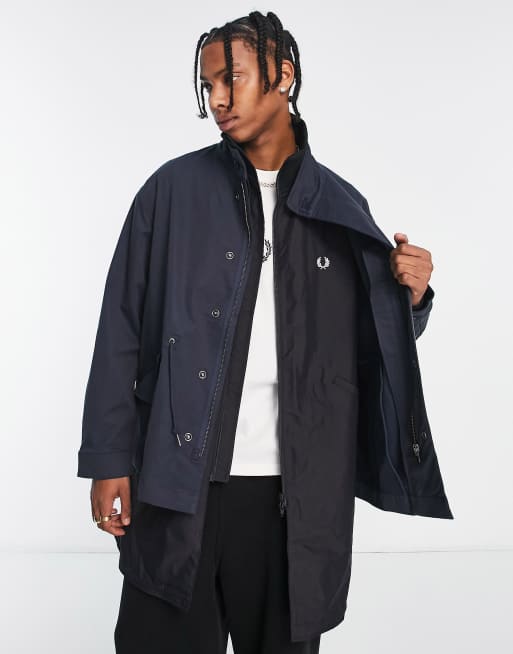 Fred Perry 2 in 1 double layered parka in navy