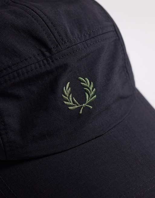 Fred Perry – 5-Bahnen-Kappe aus Ripstop-Material in Schwarz mit Logo, 2 von 3